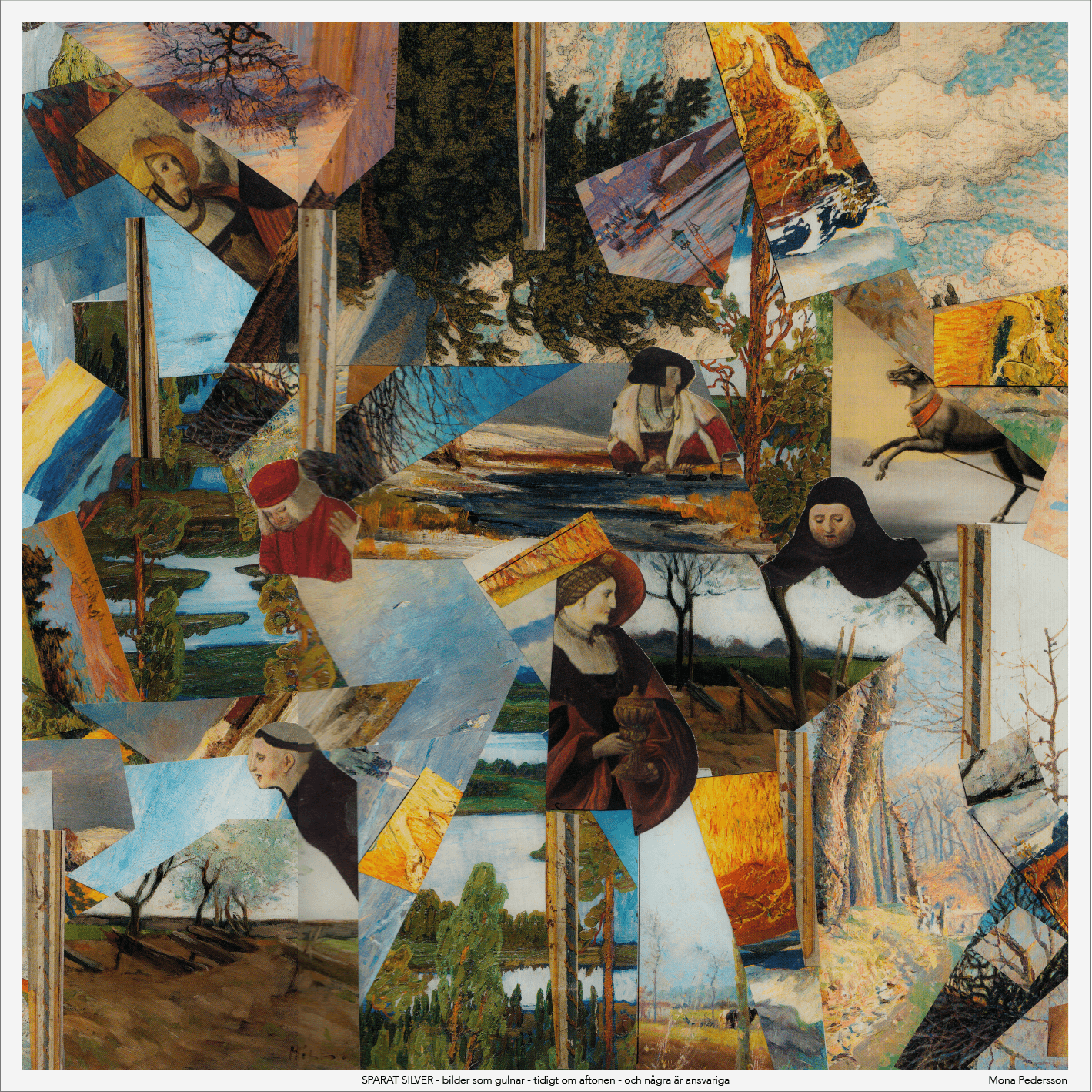 I mina kollage reflekterar jag över konst, minnen och handens arbete.